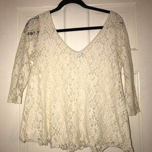 white lace shirt